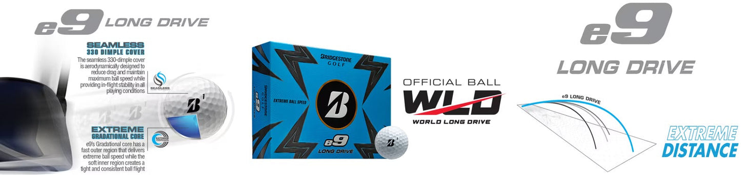 Bridgestone e9 LONG DRIVE White 4 for 3 Dozen