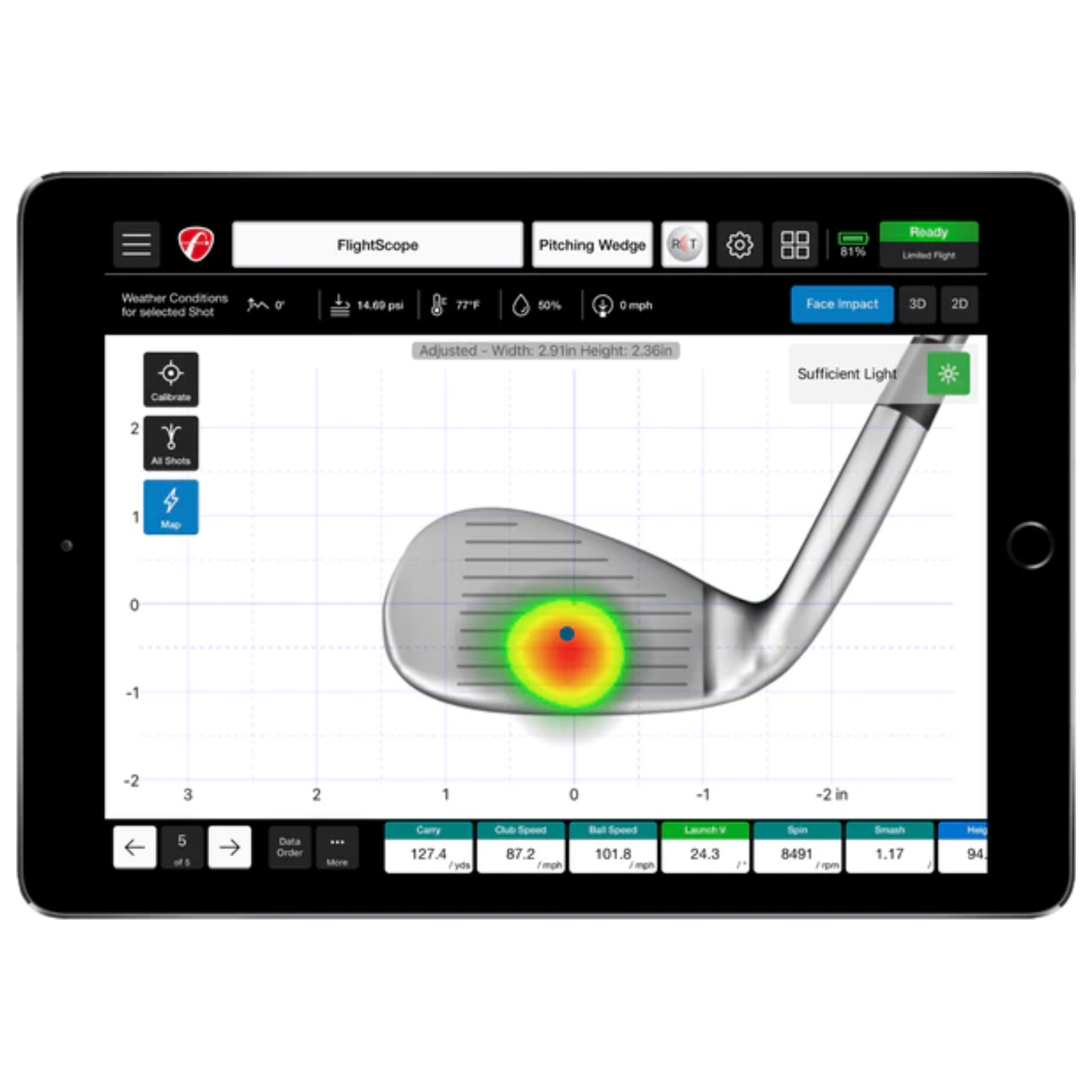 Flightscope Face Impact Location for Mevo+ Pro Package