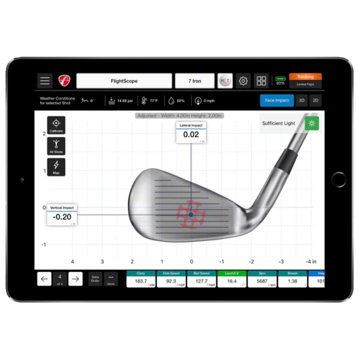 Flightscope Face Impact Location for Mevo+ Pro Package